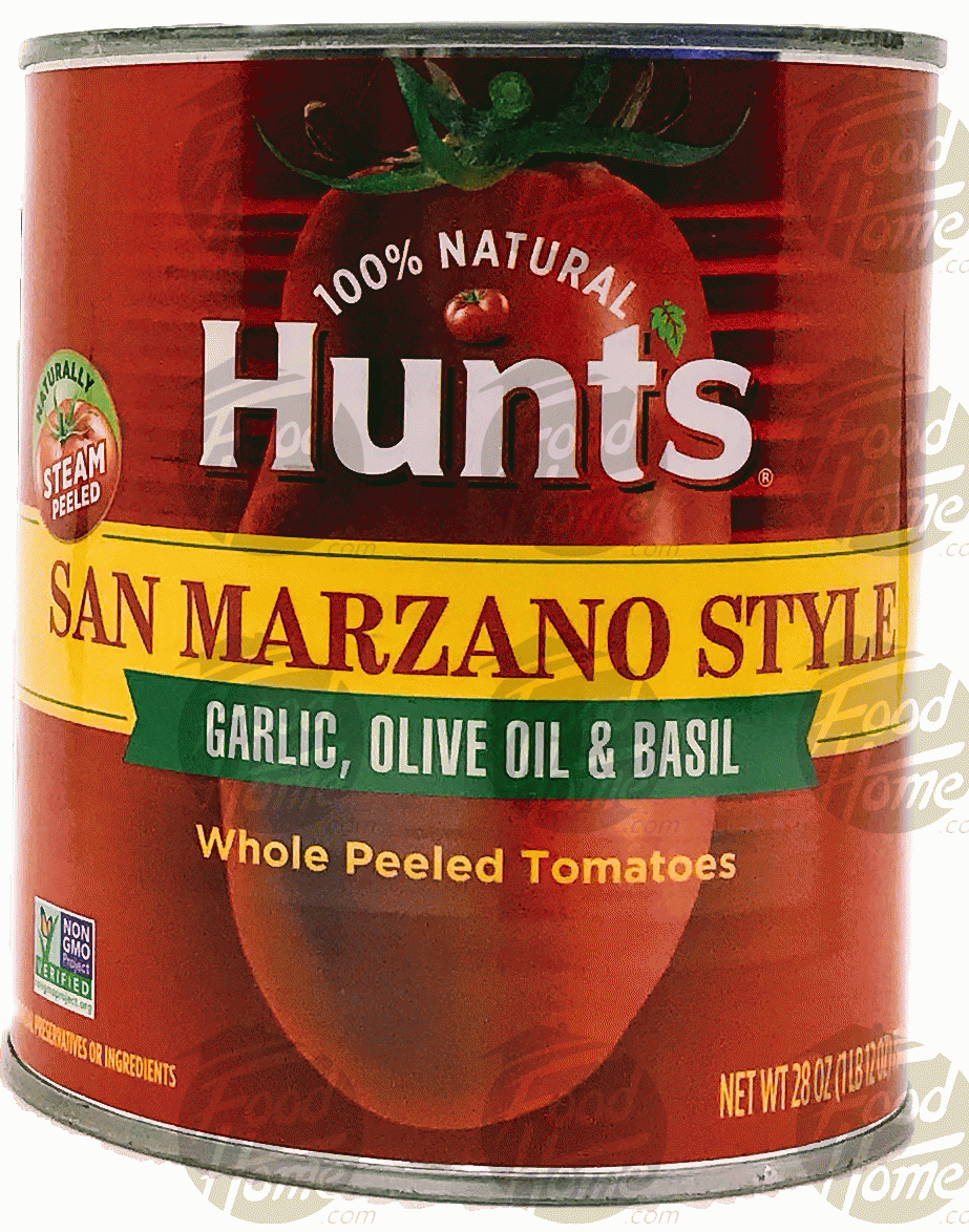 Hunt's  san marzano style, garlic, olive oil & basil, whole peeled tomatoes, sealed can Full-Size Picture